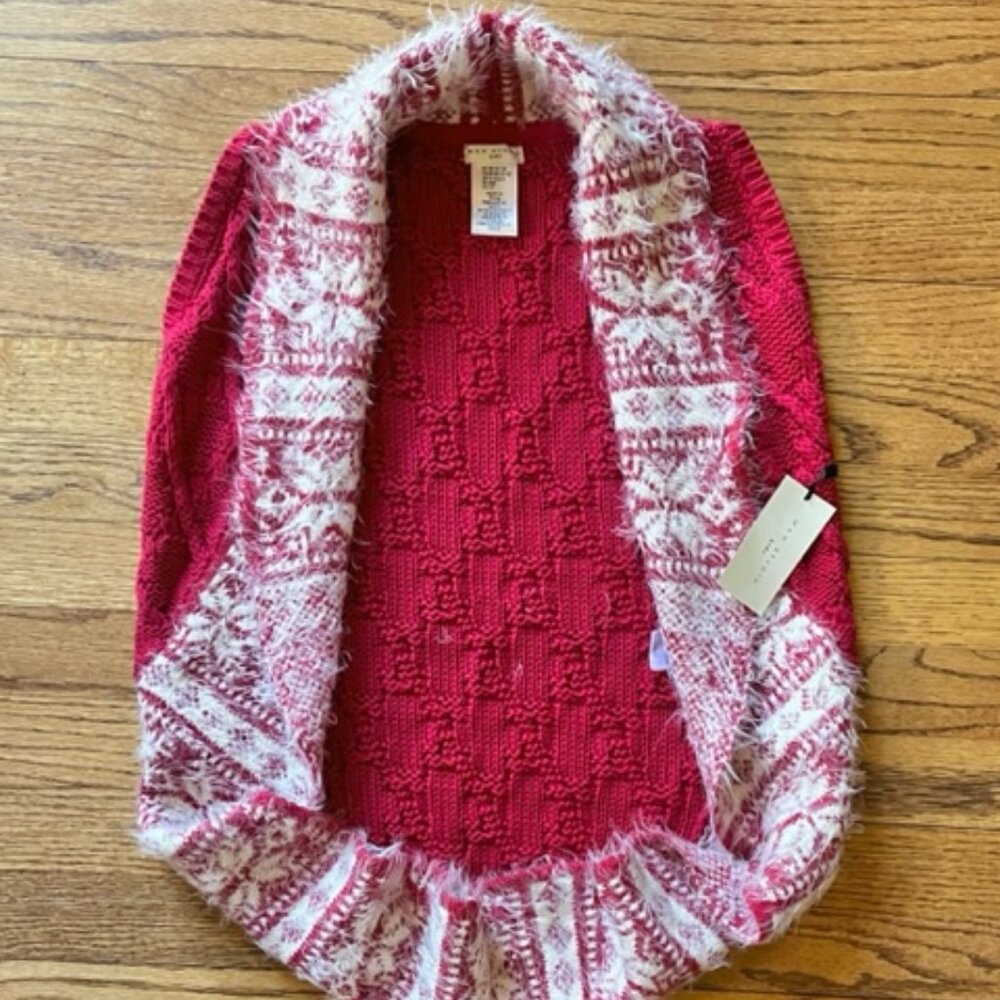 MAX STUDIO KIDS: YOUTH GIRLS OPEN SWEATER VEST CARDIGAN WRAP-SZ M(10/12) **NEW**